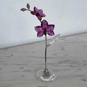 Swarovski purple orchid decorative object